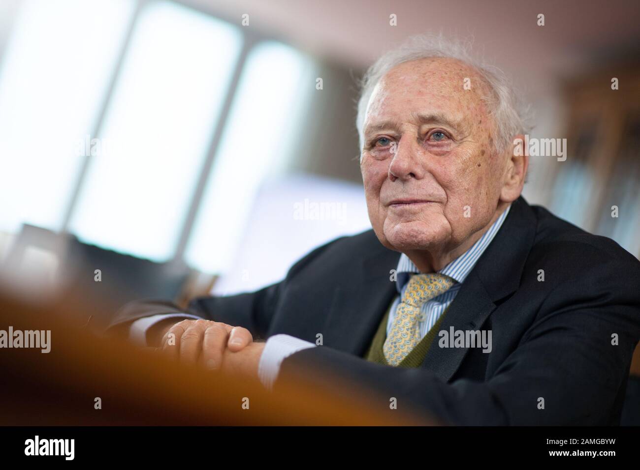 Stuttgart, Germany. 13th Jan, 2020. Reinhold Würth, founder of the Würth Group, takes part in a conversation with the German Press Agency (dpa). Credit: Marijan Murat/dpa/Alamy Live News Stock Photo