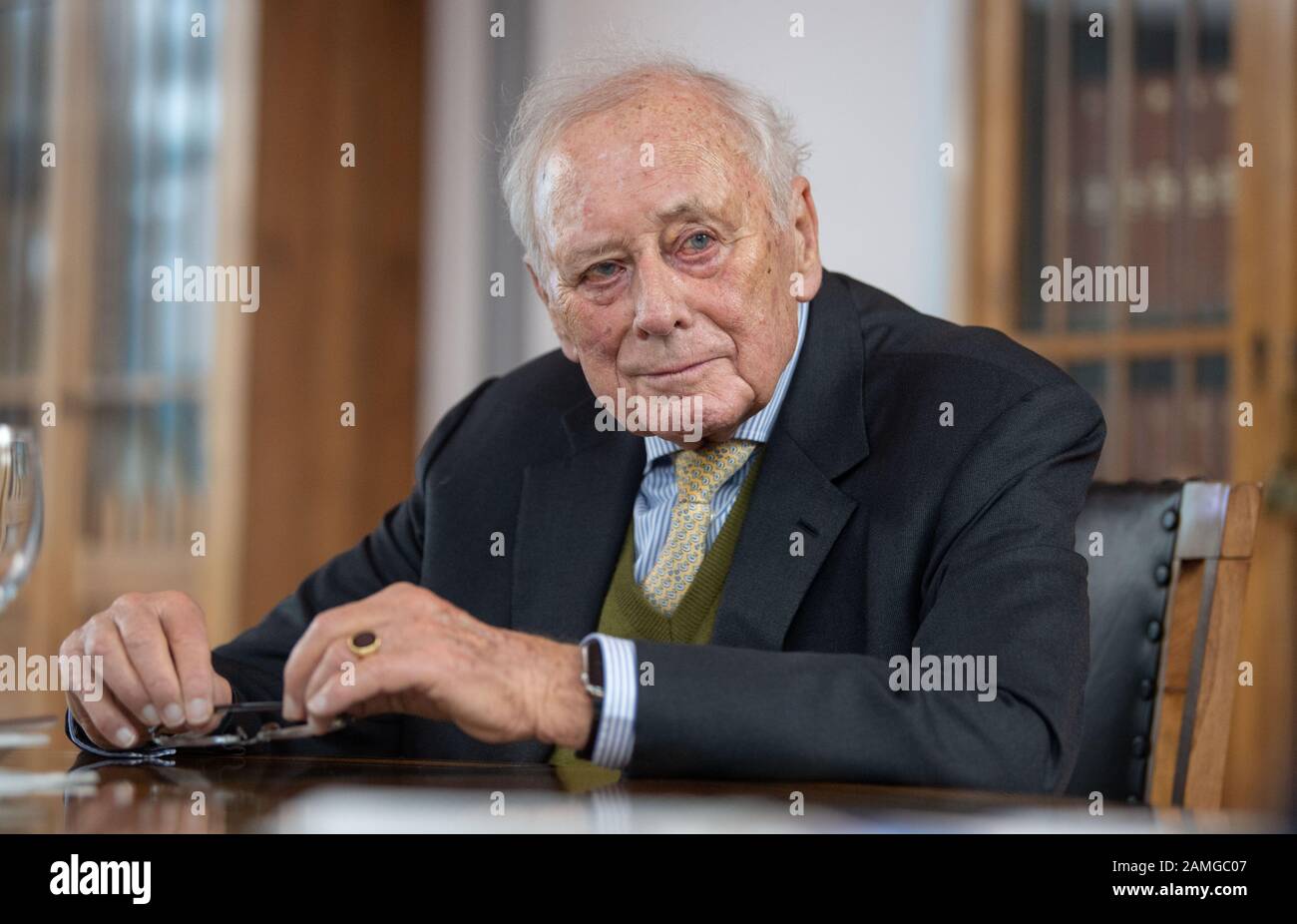 Stuttgart, Germany. 13th Jan, 2020. Reinhold Würth, founder of the Würth Group, takes part in a conversation with the German Press Agency (dpa). Credit: Marijan Murat/dpa/Alamy Live News Stock Photo