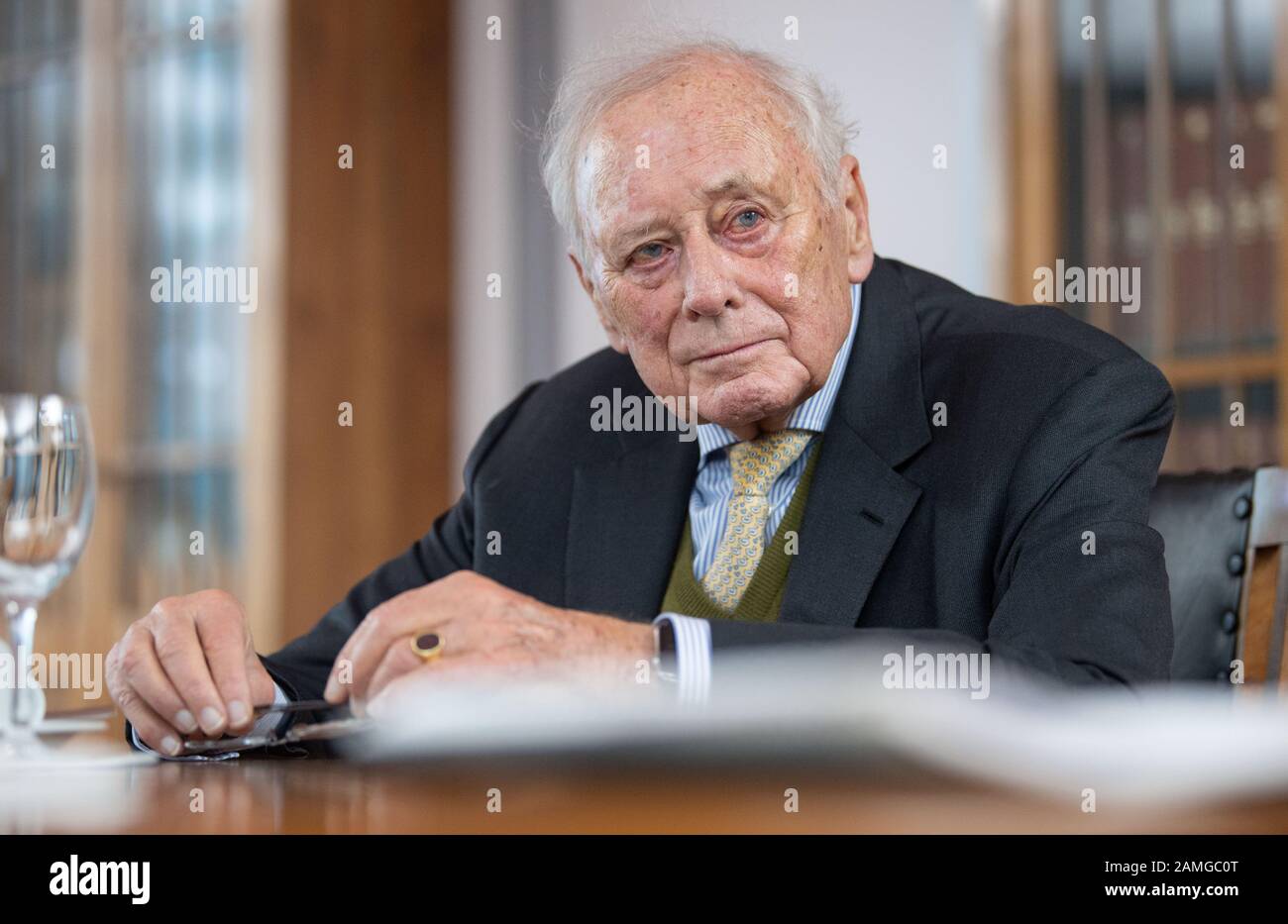 Stuttgart, Germany. 13th Jan, 2020. Reinhold Würth, founder of the Würth Group, takes part in a conversation with the German Press Agency (dpa). Credit: Marijan Murat/dpa/Alamy Live News Stock Photo