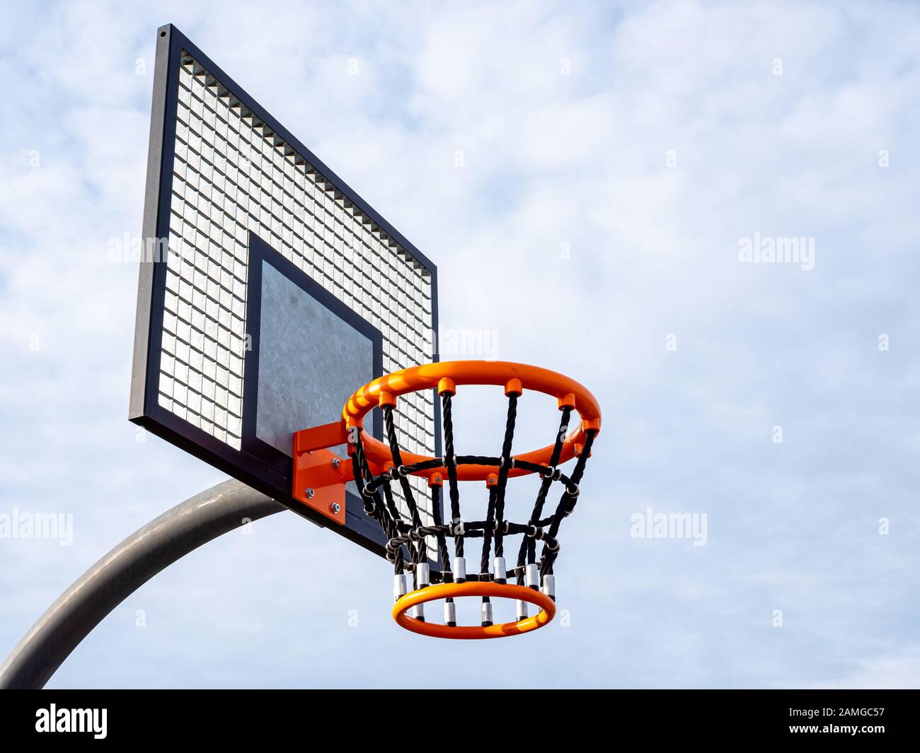 new basketball hoop on the playground Stock Photo Alamy