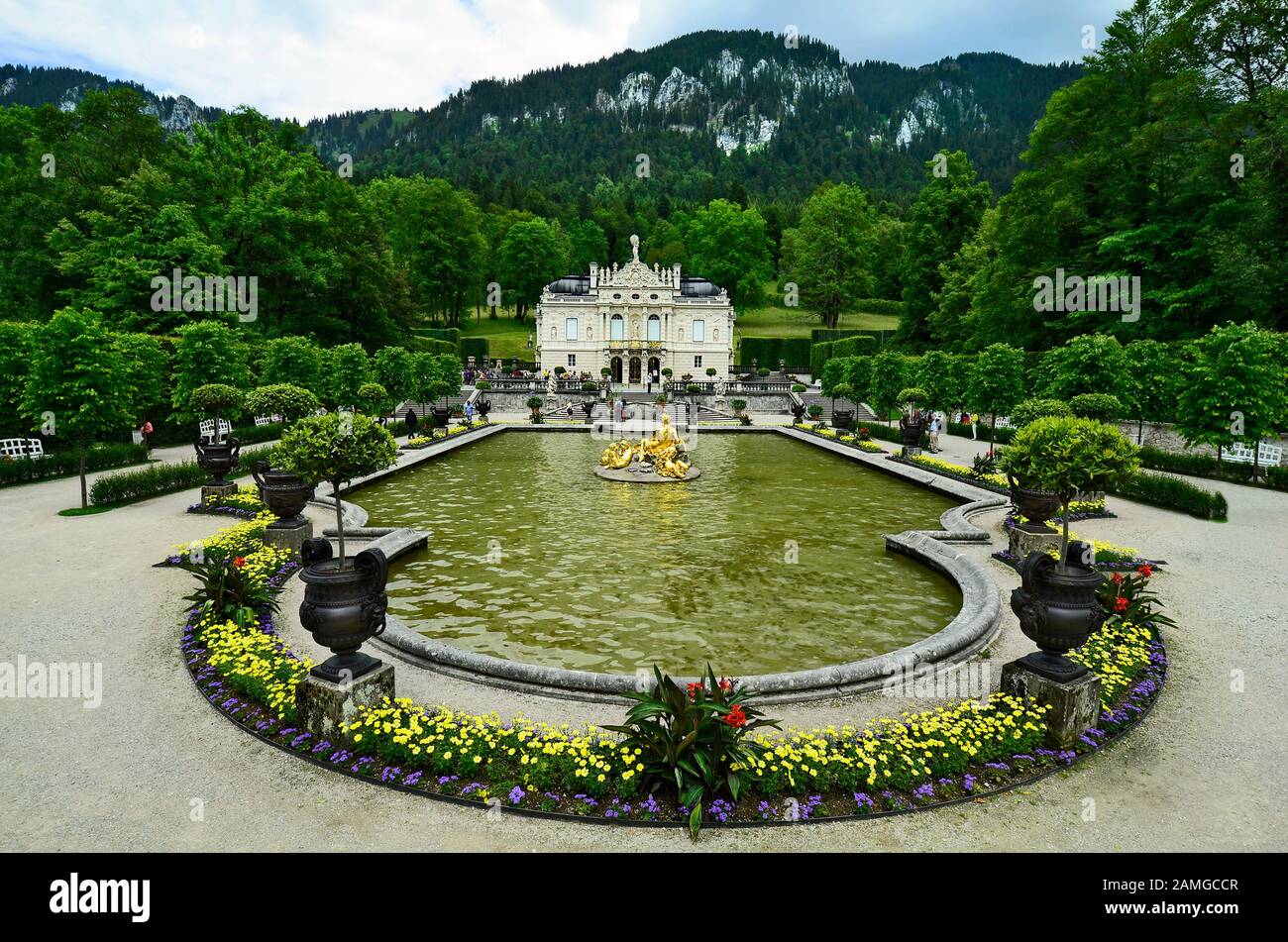 Germany, Linderhof palace in Bavaria one of the castles of former king  Ludwig II Stock Photo