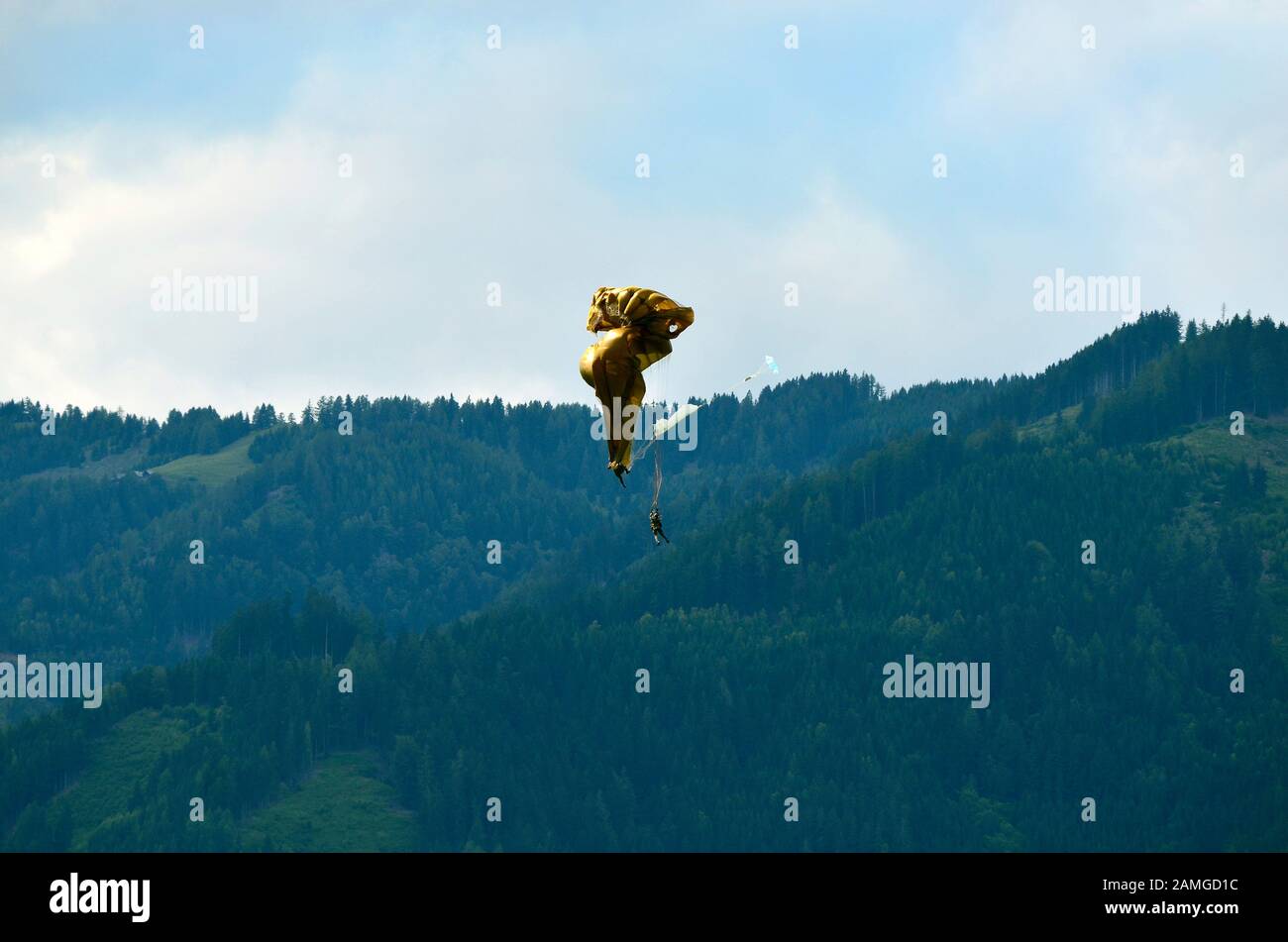 accident with paratroopers by airshow in Zeltweg, Austria Stock Photo