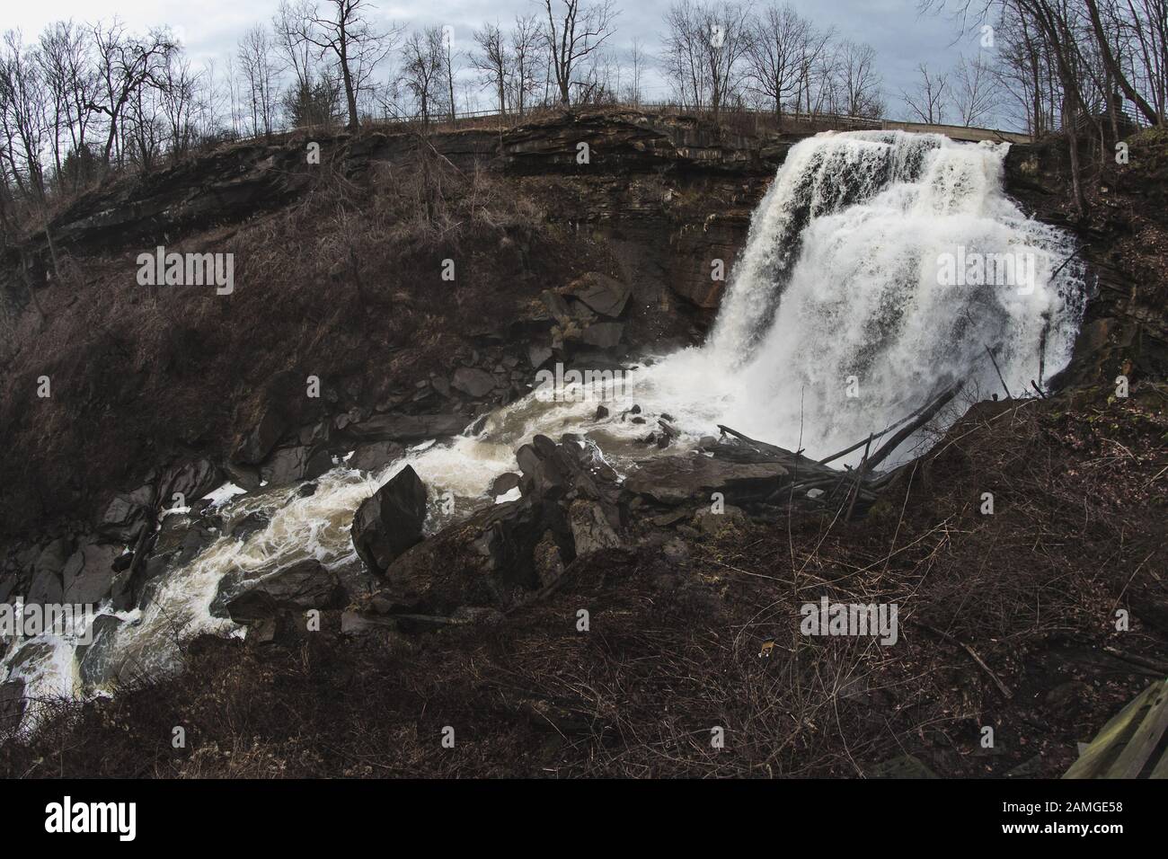 Brandywine Falls in January Stock Photo Alamy