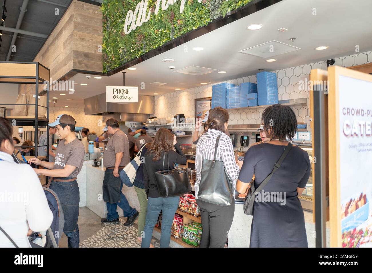 Interior of the Mendocino Farms sandwich restaurant in City Center, Ranch, San Ramon