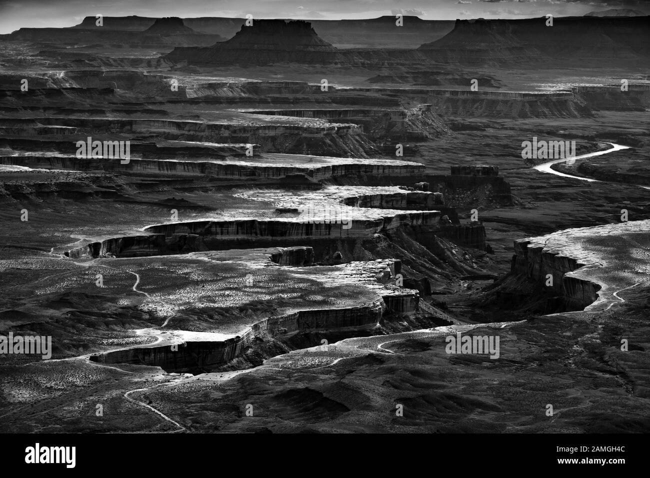 Islands in the Sky / White rim trail in Canyonlands National Park, near Moab, Utah USA Stock Photo
