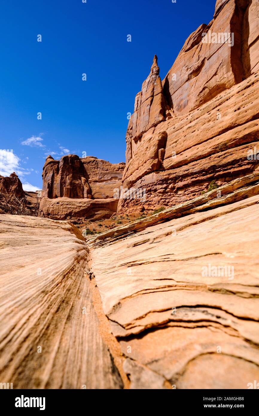 Canyon in Arches National Park, Moab, Utah Stock Photo