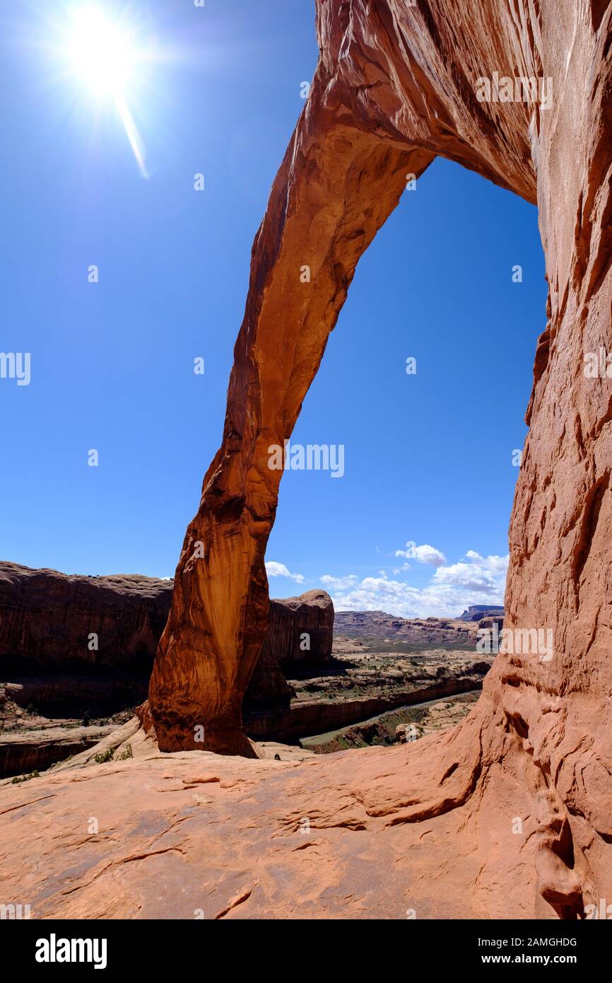 Corona Arch, outside Moab, Utah, USA Stock Photo