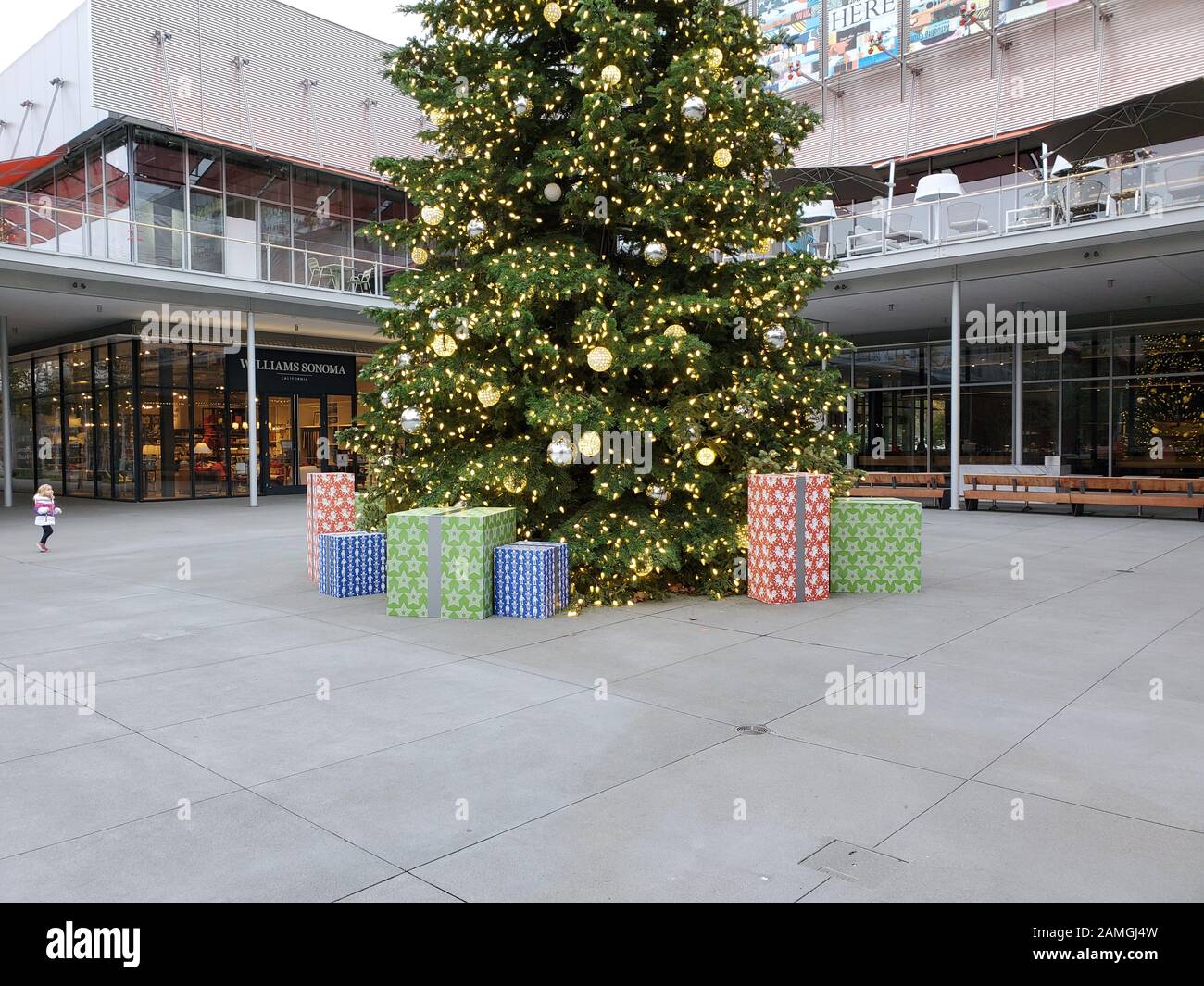 Large Christmas tree at City Center Ranch, a shopping mall in