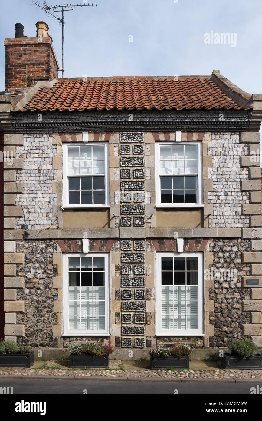 Traditional flint houses in the village of Cley Next The Sea, North
