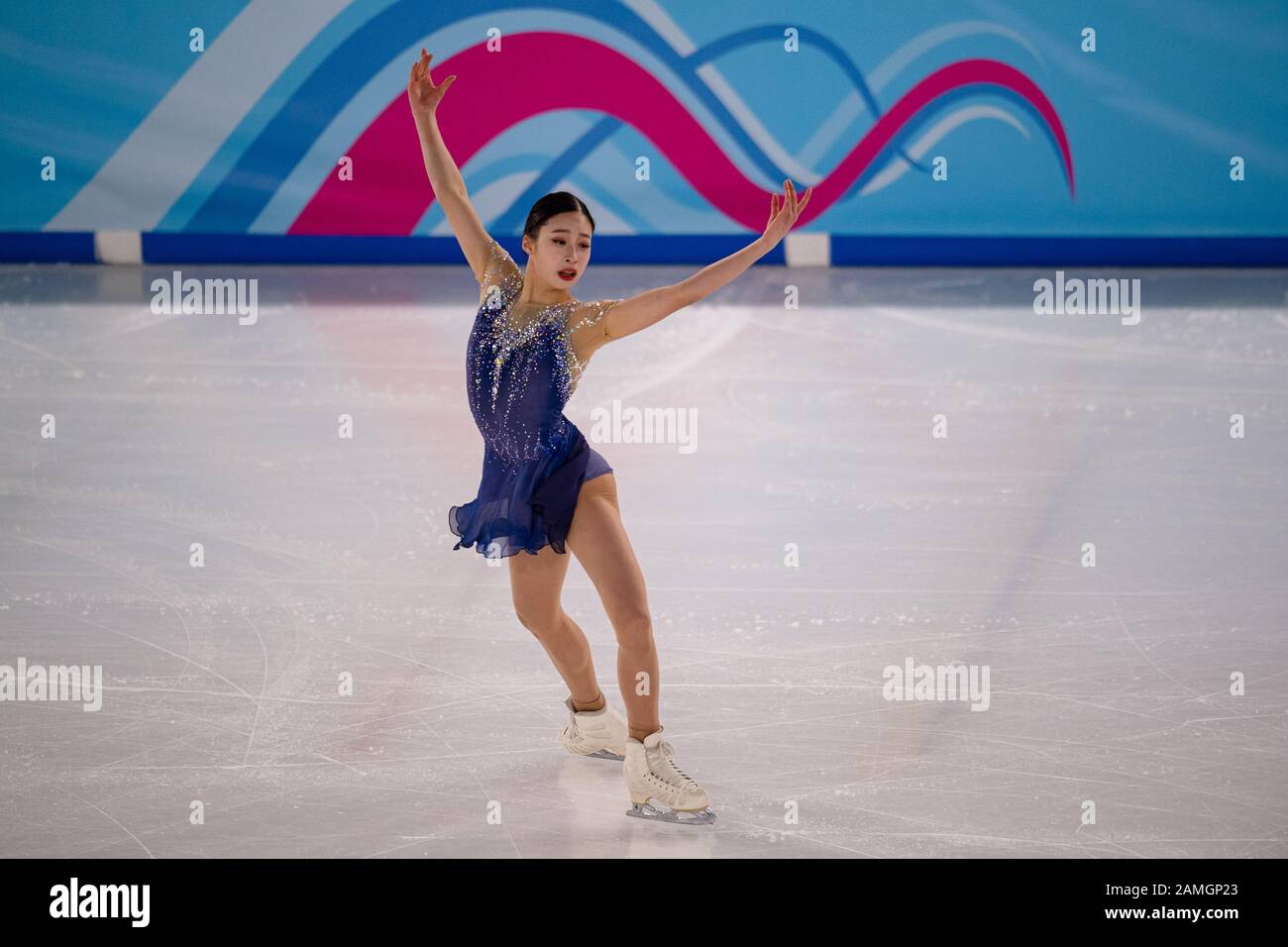 Lausanne, Switzerland. 13th, Jan 2020 YOU Young (KOR) competes in Figure Skating Women Free Dance during the Lausanne 2020 Youth Olympic Games at Vaudoise Arena on Monday, 13 January 2020. Lausanne, Switzerland. Credit: Taka G Wu/Alamy Live News Stock Photo