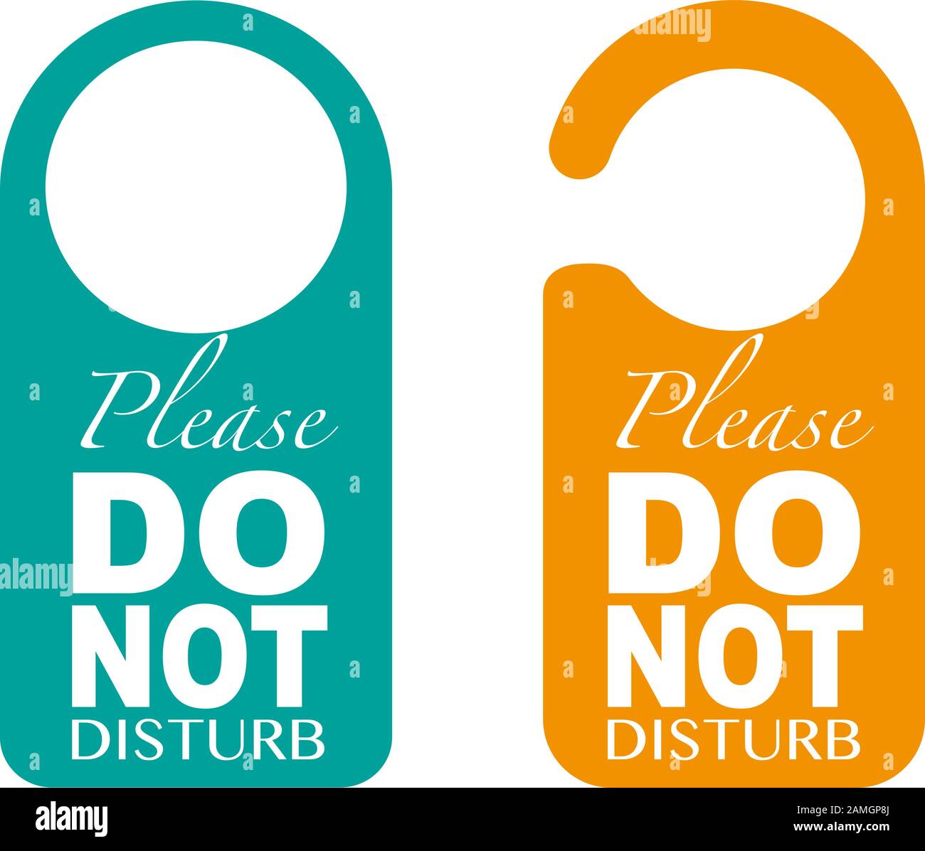 Hotel Door Hanger Tags, Messages Please Do Not Disturb Sign Stock