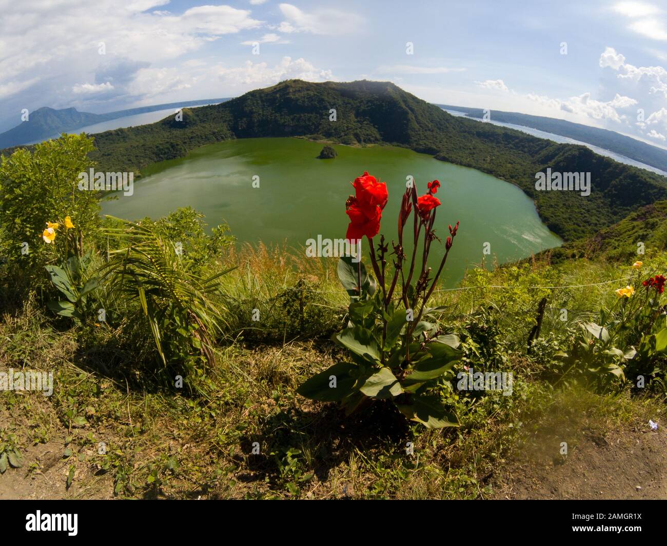 The crater of Taal Volcano shot in 2018 Stock Photo