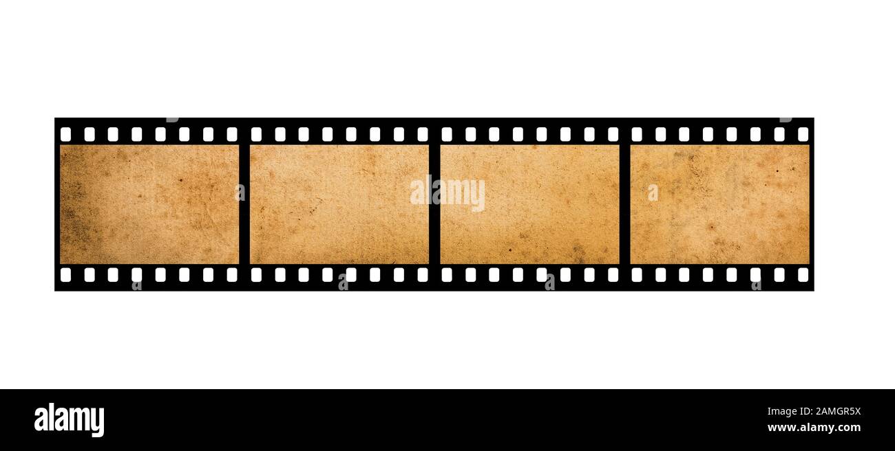 Old  35mm filmstrip isolated on white background Stock Photo