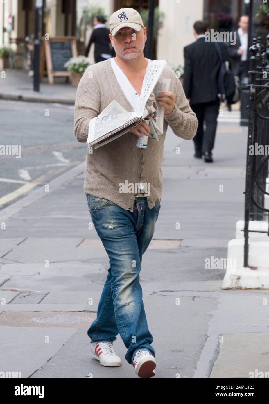 Gary Goldsmith uncle to Kate Middleton at his home in London, carrying