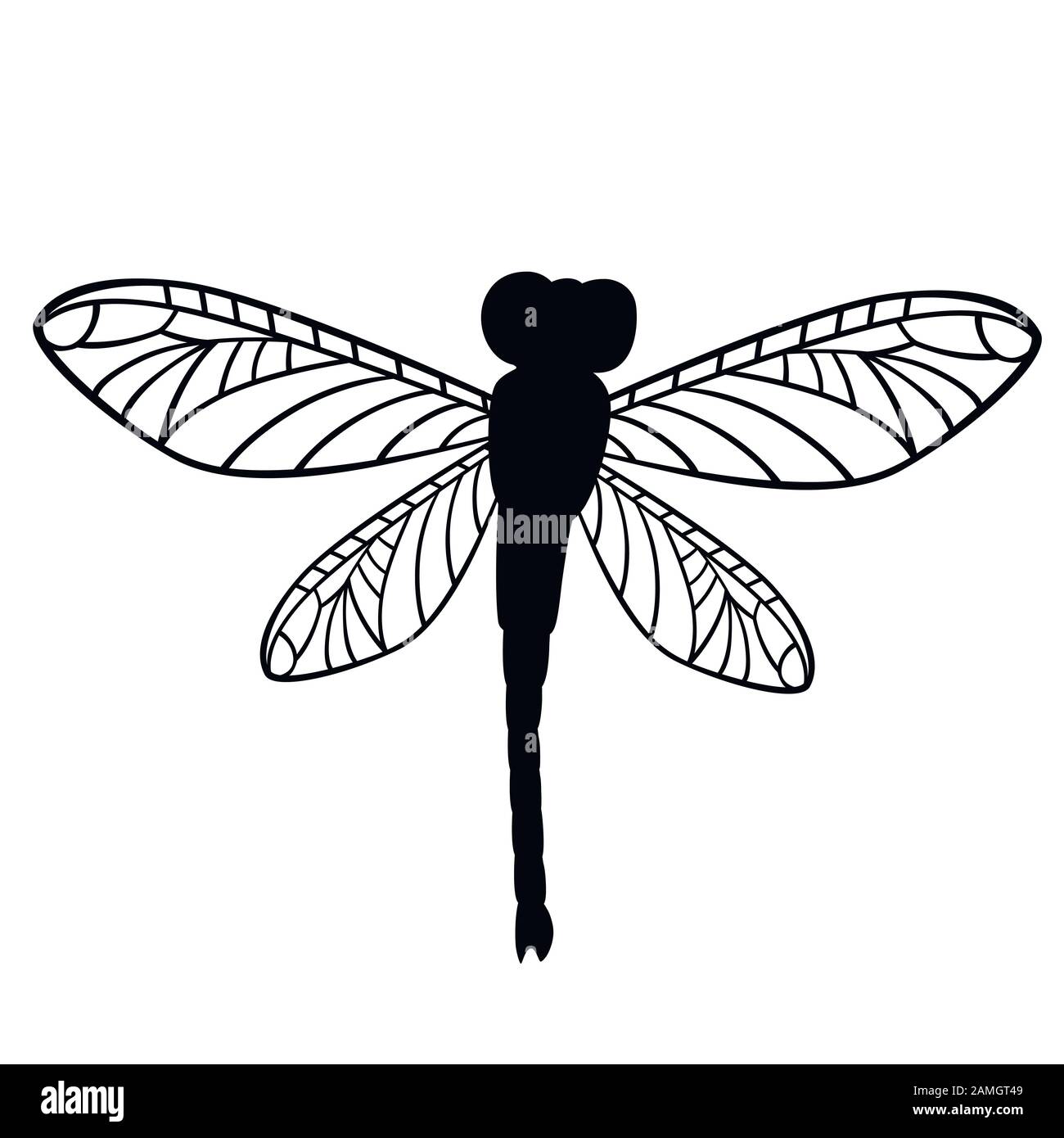 Dragonflies Clipart Black And White