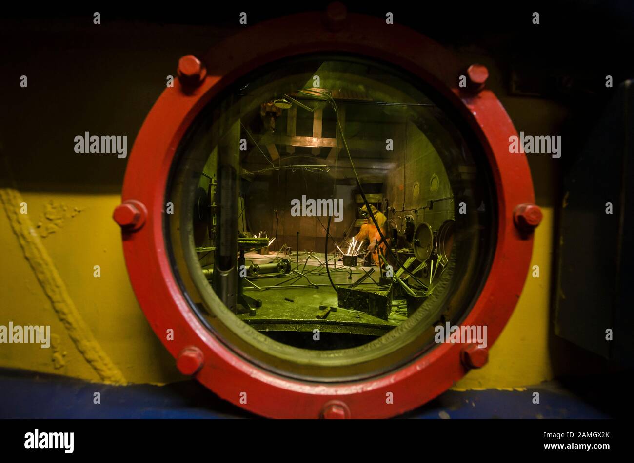 Welding in an airless chamber. Special welding Stock Photo