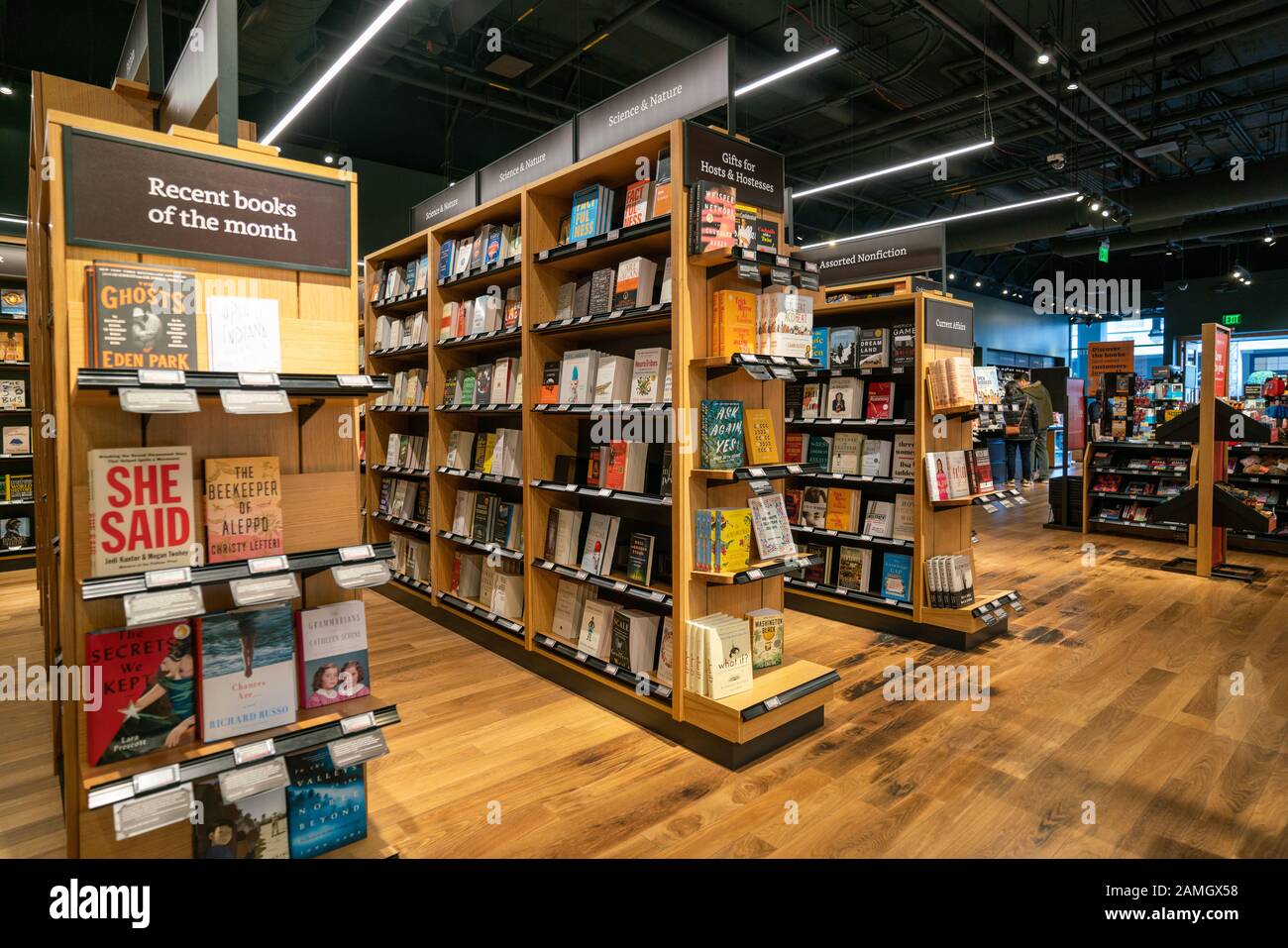 Amazon Books Bookstore in Santana Row Mall in San Jose, CA Stock Photo