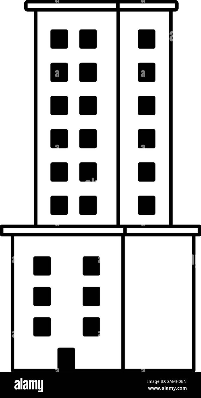 tower city business architecture, apartment and office building, urban