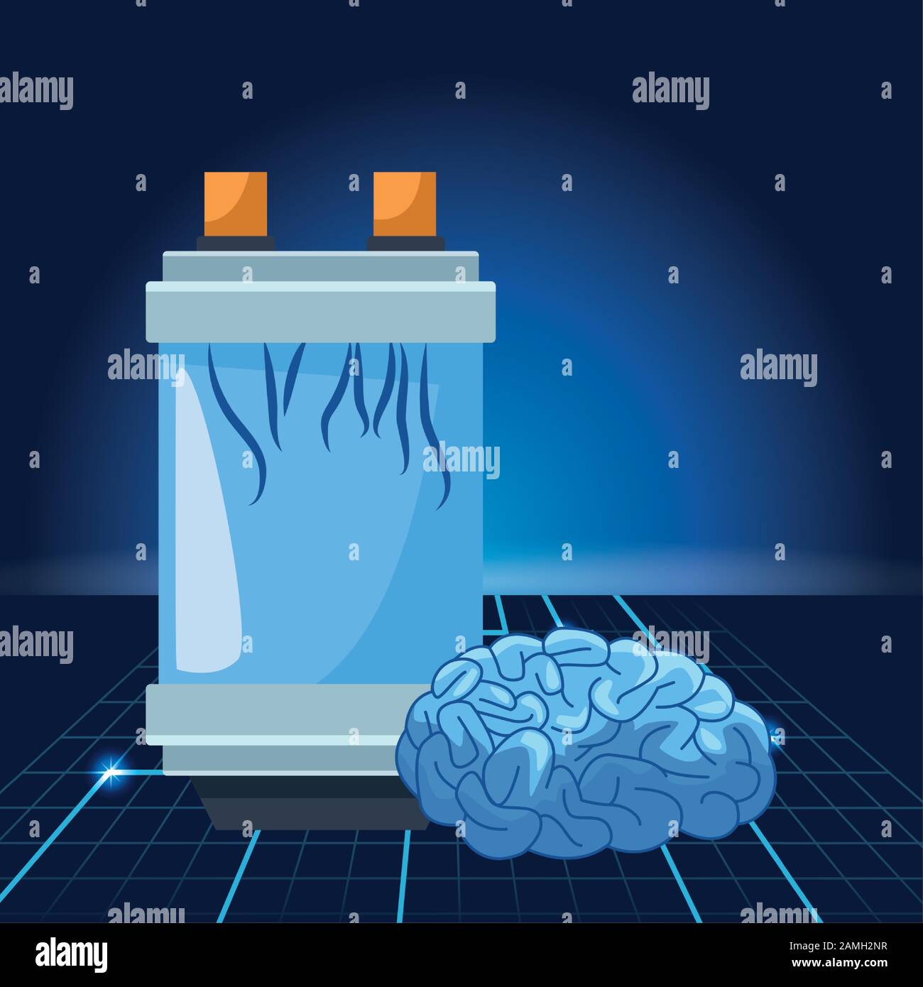 artificial intelligence technology human brain science Stock Vector ...