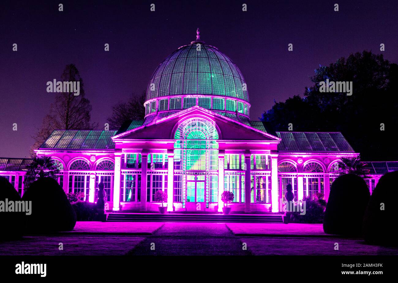 Syon House With Christmas Lighting Effects London UK Stock Photo