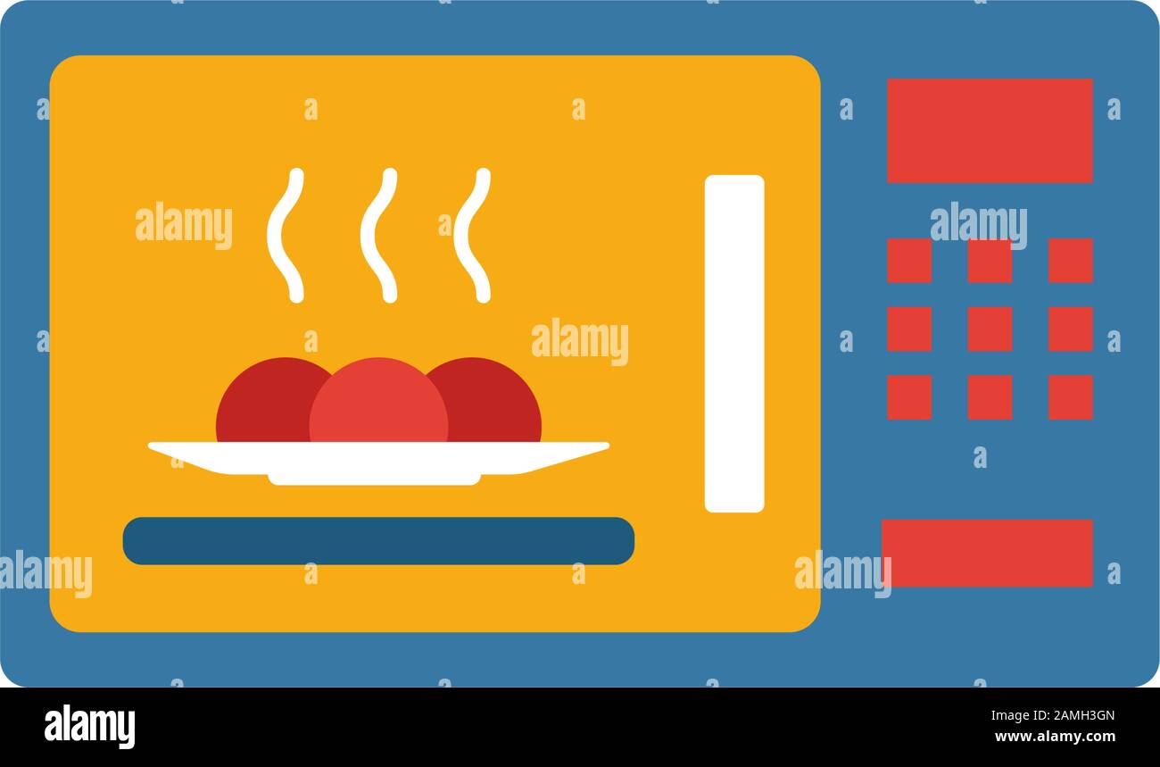 Microwave icon. Simple flat element from household collection. Creative microwave icon for templates, software and apps Stock Vector