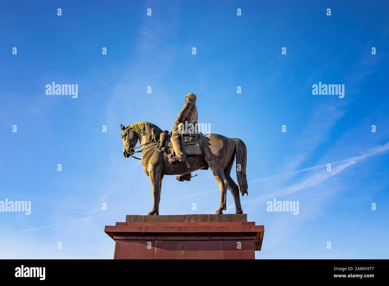 Statue on the hill before Buda castle, Budapest, Hungary. Stock Photo