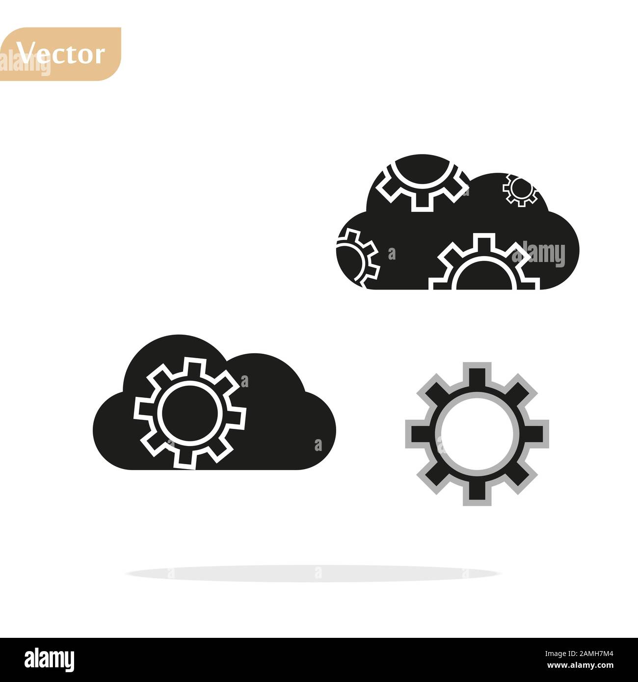 Cloud storage preferences icon flat. Illustration isolated vector sign ...