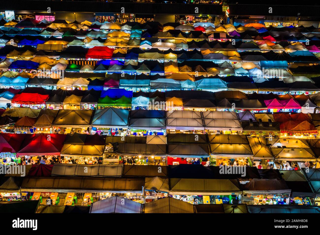 Amh Ratchada Bangkok/ Thailand - December 2019: Close up view from the upstairs ...