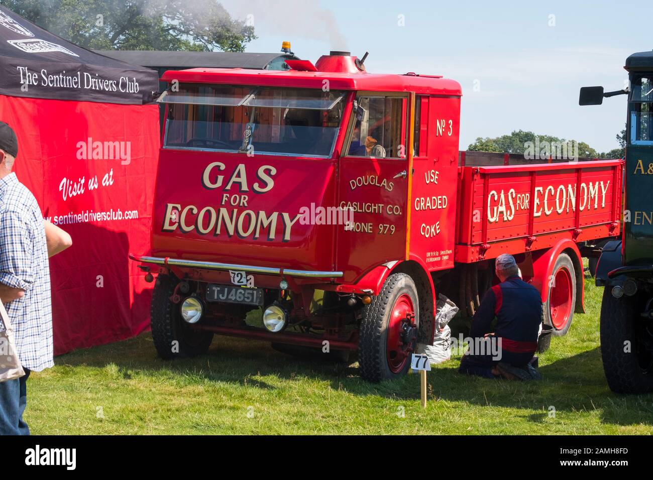Sentinel steam lorry with Gas for Economy logo, 2019 Shrewsbury Steam Rally, Shropshire, England, UK Stock Photo
