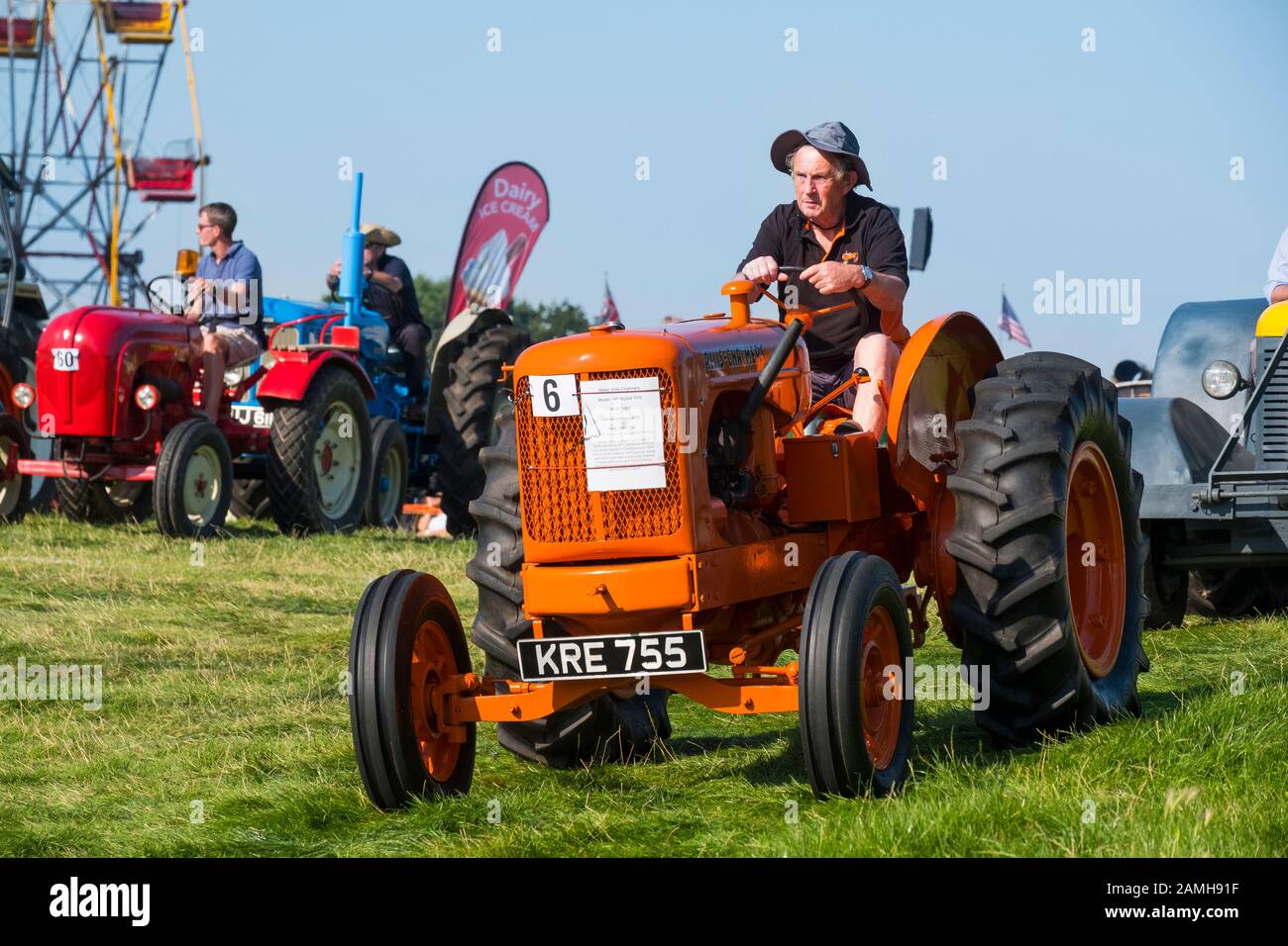Agricultural tractors on parade at 2019 Shrewsbury Steam Rally