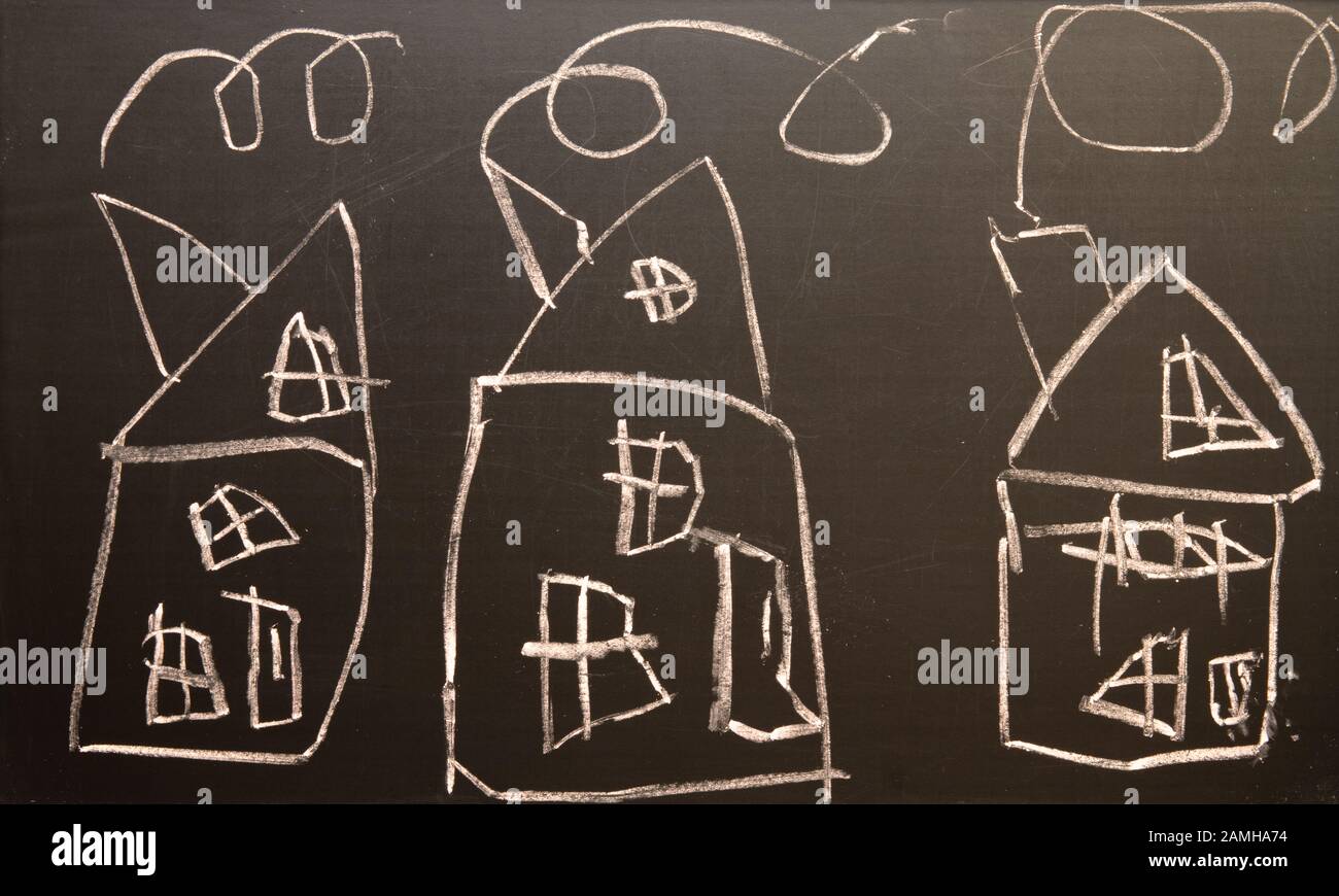 Children's drawing house hi-res stock photography and images - Alamy