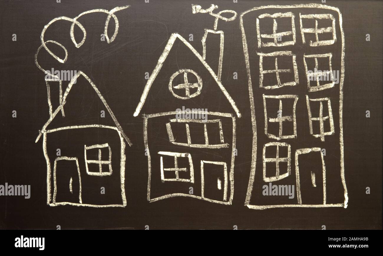Children's drawing house hi-res stock photography and images - Alamy