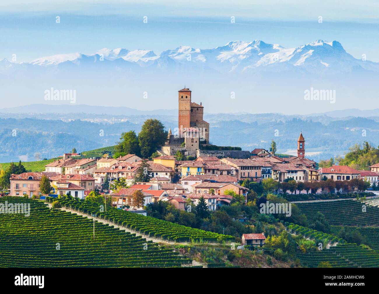 Serralunga D Alba A Hill Town In The Barolo Wine Growing Area Of The Serralunga D Alba A Hill Town In The Barolo Wine Growing Area Of The