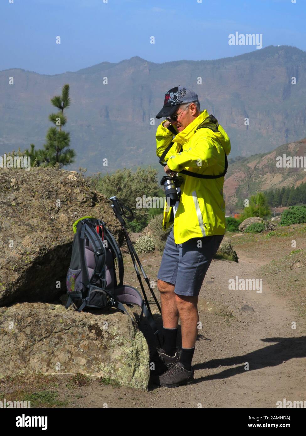 Wanderung vom Cruz Lanos de la Pez nach La Culata, Tejeda, Gran Canaria, Kanaren, Spanien Stock Photo