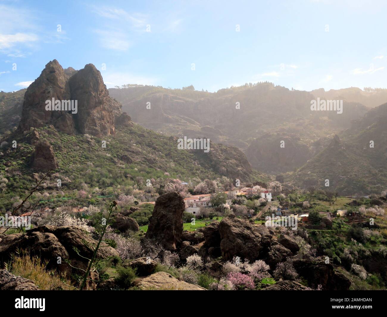 Wanderung vom Cruz Lanos de la Pez nach La Culata, Tejeda, Gran Canaria, Kanaren, Spanien Stock Photo