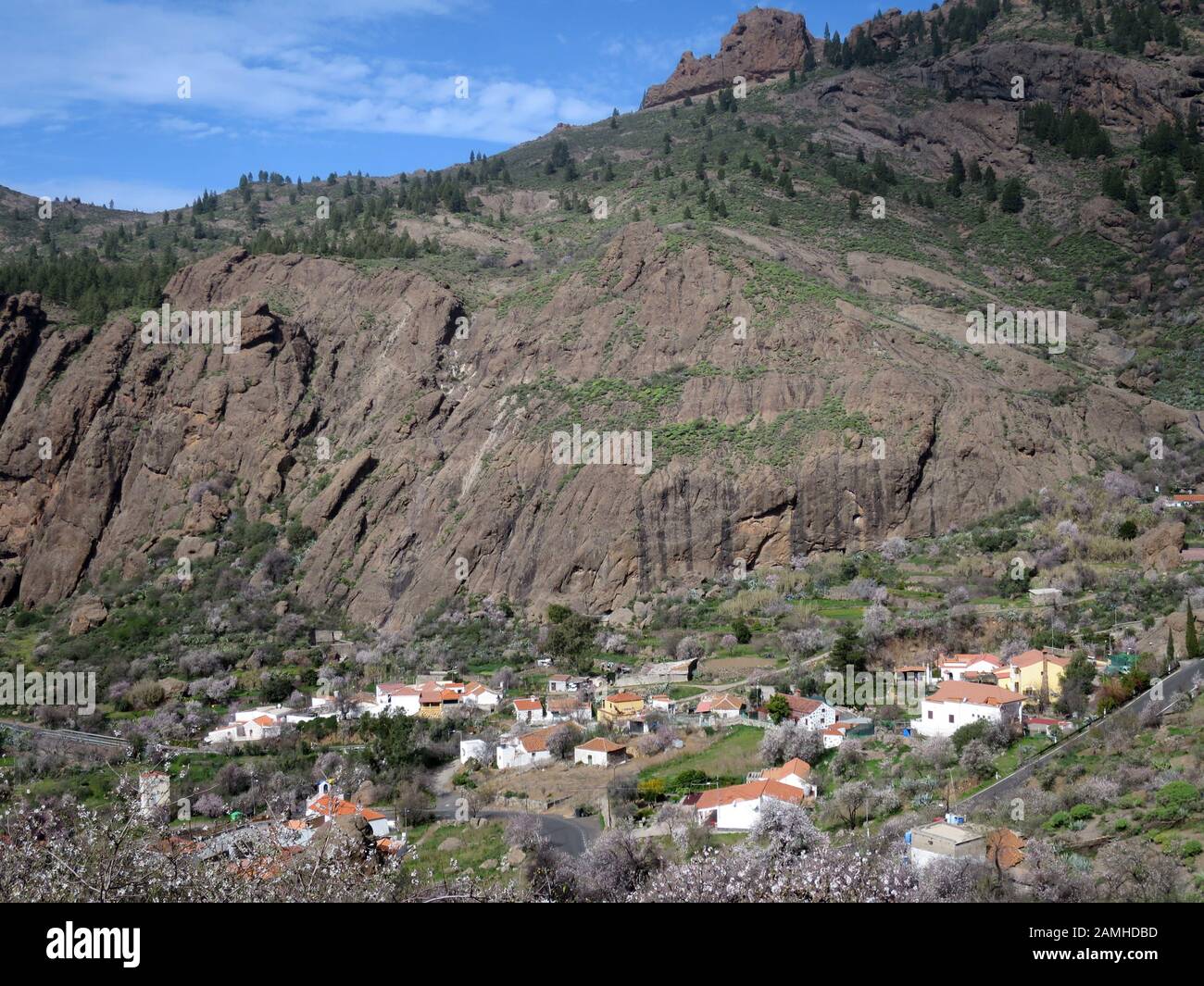 Wanderung vom Cruz Lanos de la Pez nach La Culata, Tejeda, Gran Canaria, Kanaren, Spanien Stock Photo