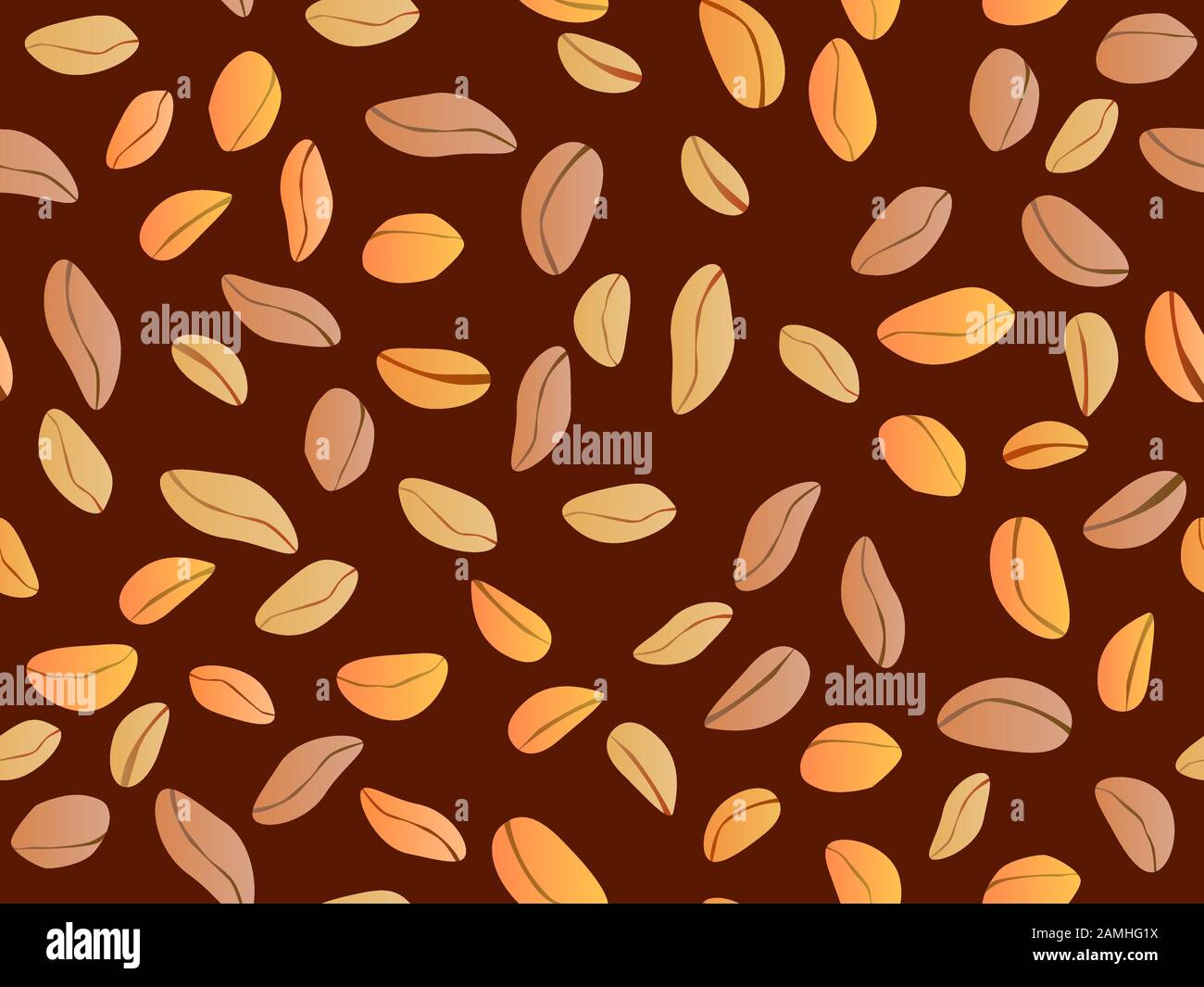 Peanut seamless pattern. Roasted peanuts. Background design for