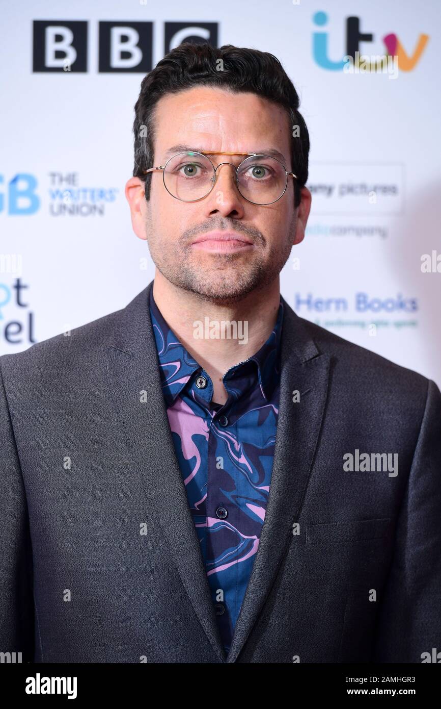 Michael Spicer arrives at The Writers' Guild Awards 2020 held at the