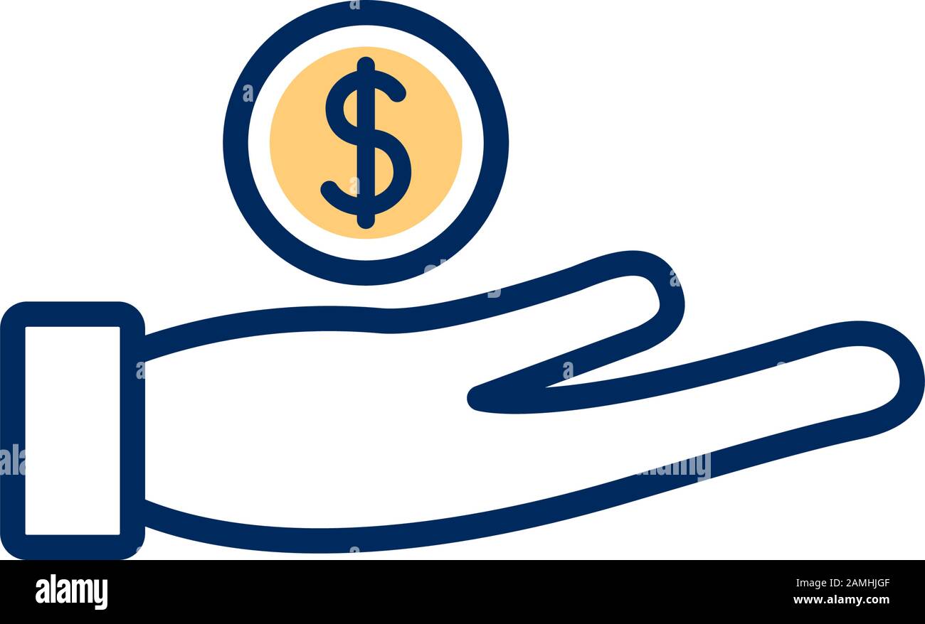 hand with coin money dollar Stock Vector Image & Art - Alamy