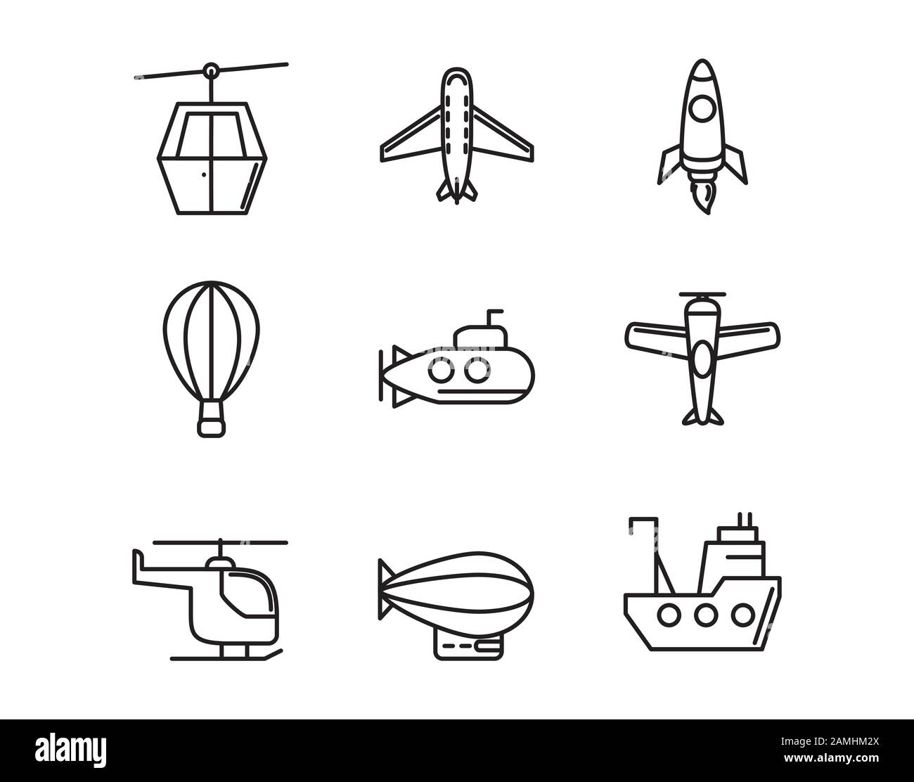 transport vehicle linear design set icons Stock Vector Image & Art - Alamy