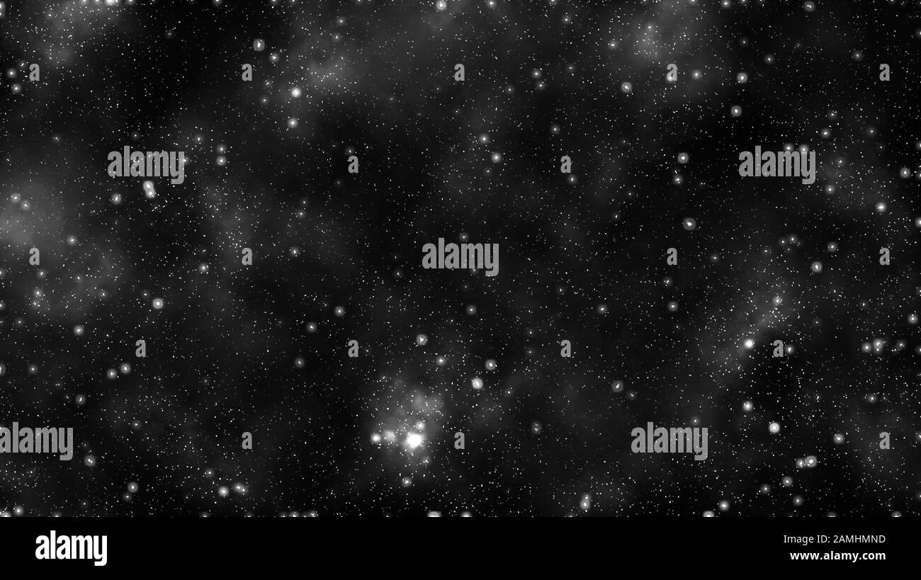 Beautiful space. White nebula in deep dark space. Cosmic background. Beautiful white stars Stock Photo