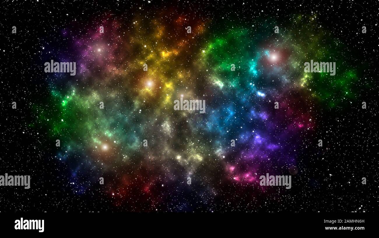 Beautiful colorful galaxy in deep black space Stock Photo - Alamy