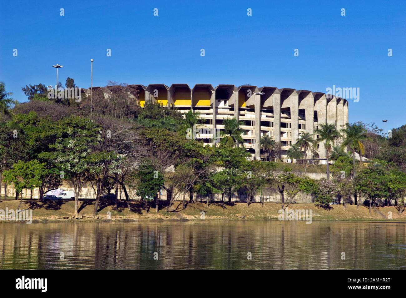 Mineirinho, Jornalista Felipe Drummond Stadium, Pampulha Lake, Ginásio Poliesportivo, Belo Horizonte, MG, Brazil Stock Photo