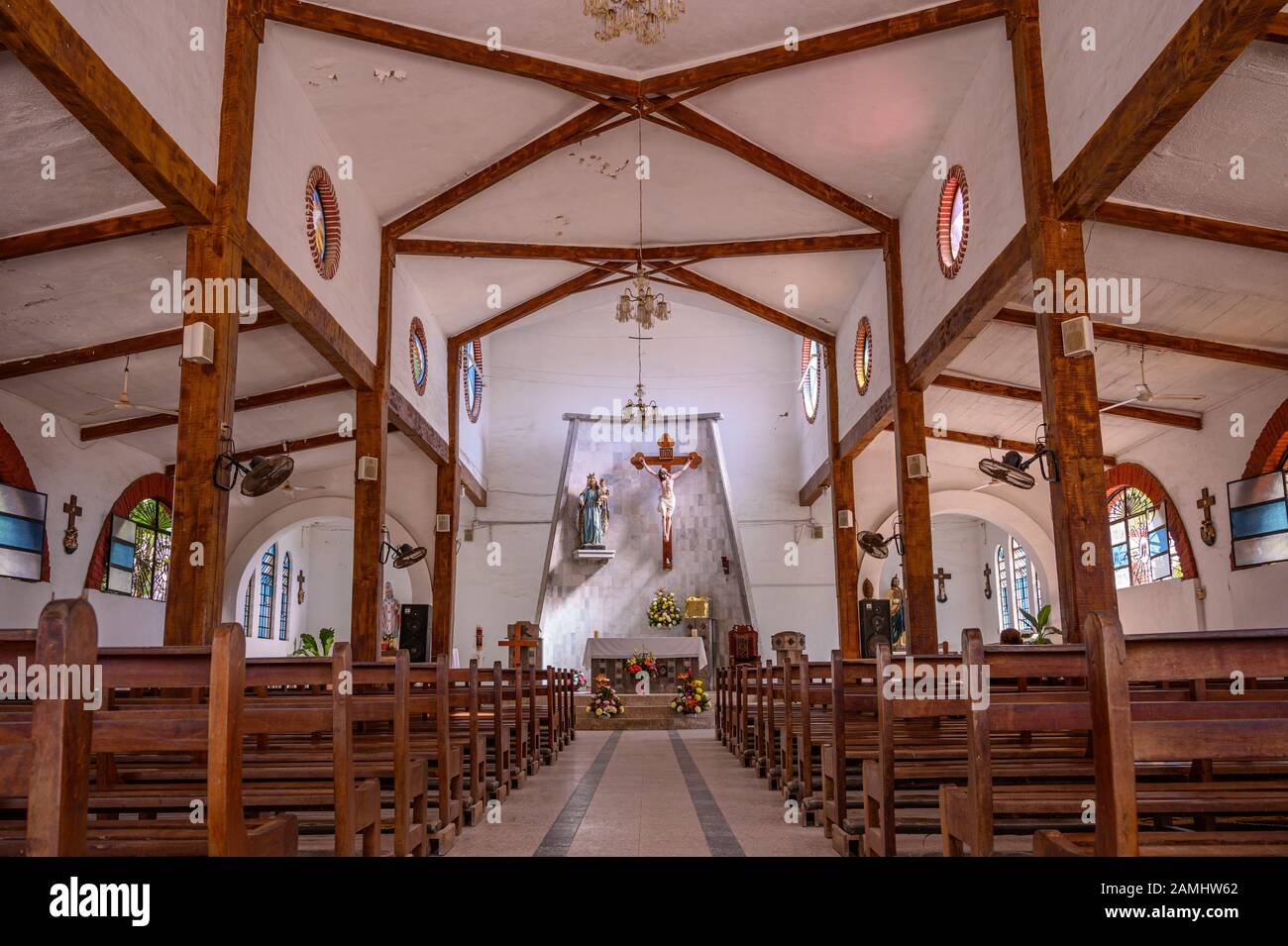 Interior of La Parroquia de Nuestra Señora de la Paz in Bucerias, Riviera  Nayarit, Mexico Stock Photo - Alamy