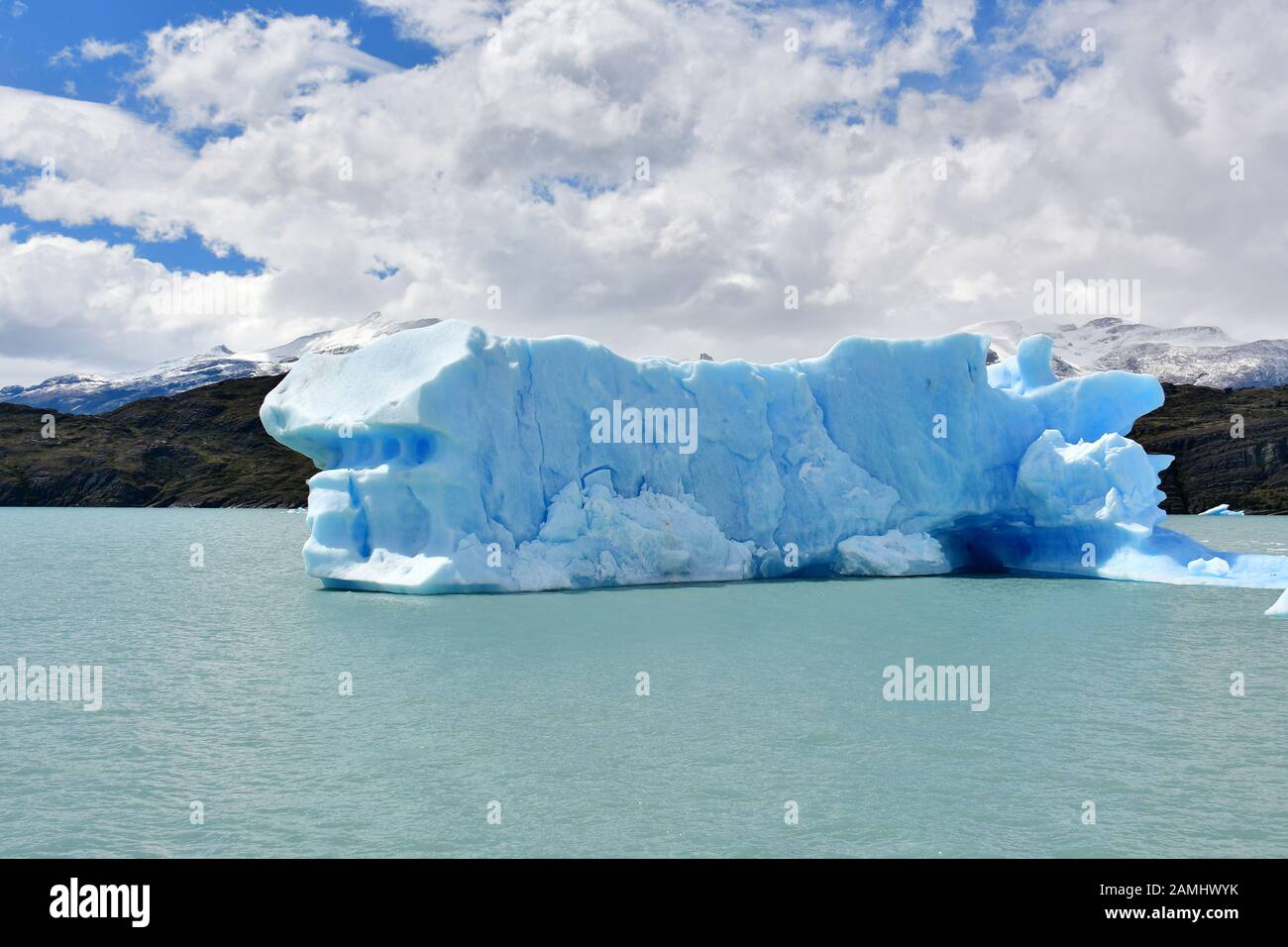 ice, Argentino Lake, Lago Argentino, Los Glaciares National Park, Santa Cruz Province, Argentina, South America, UNESCO World Heritage Site Stock Photo