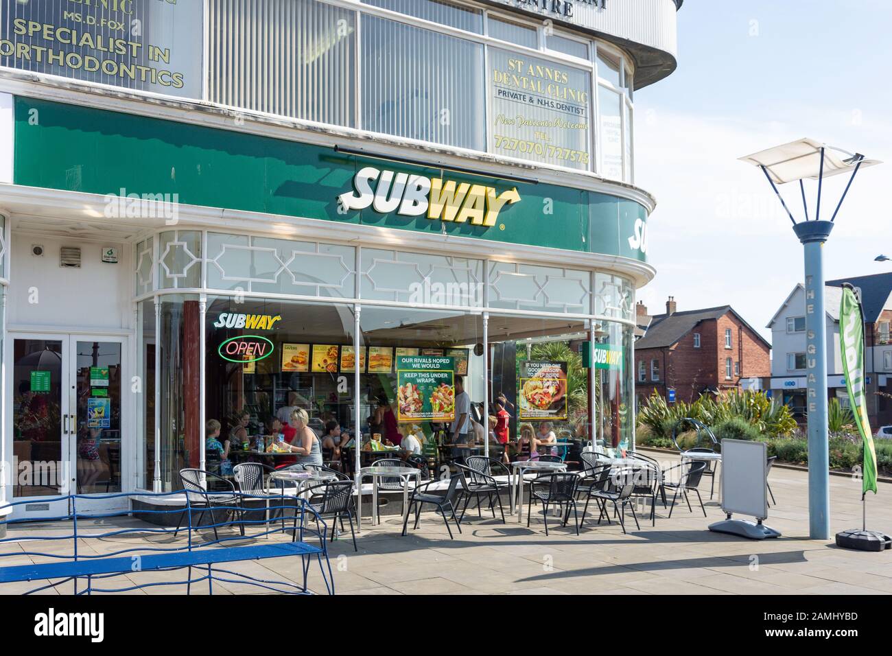 Subway restaurant, The Square, Lytham St Annes, Lancashire, England, United Kingdom Stock Photo