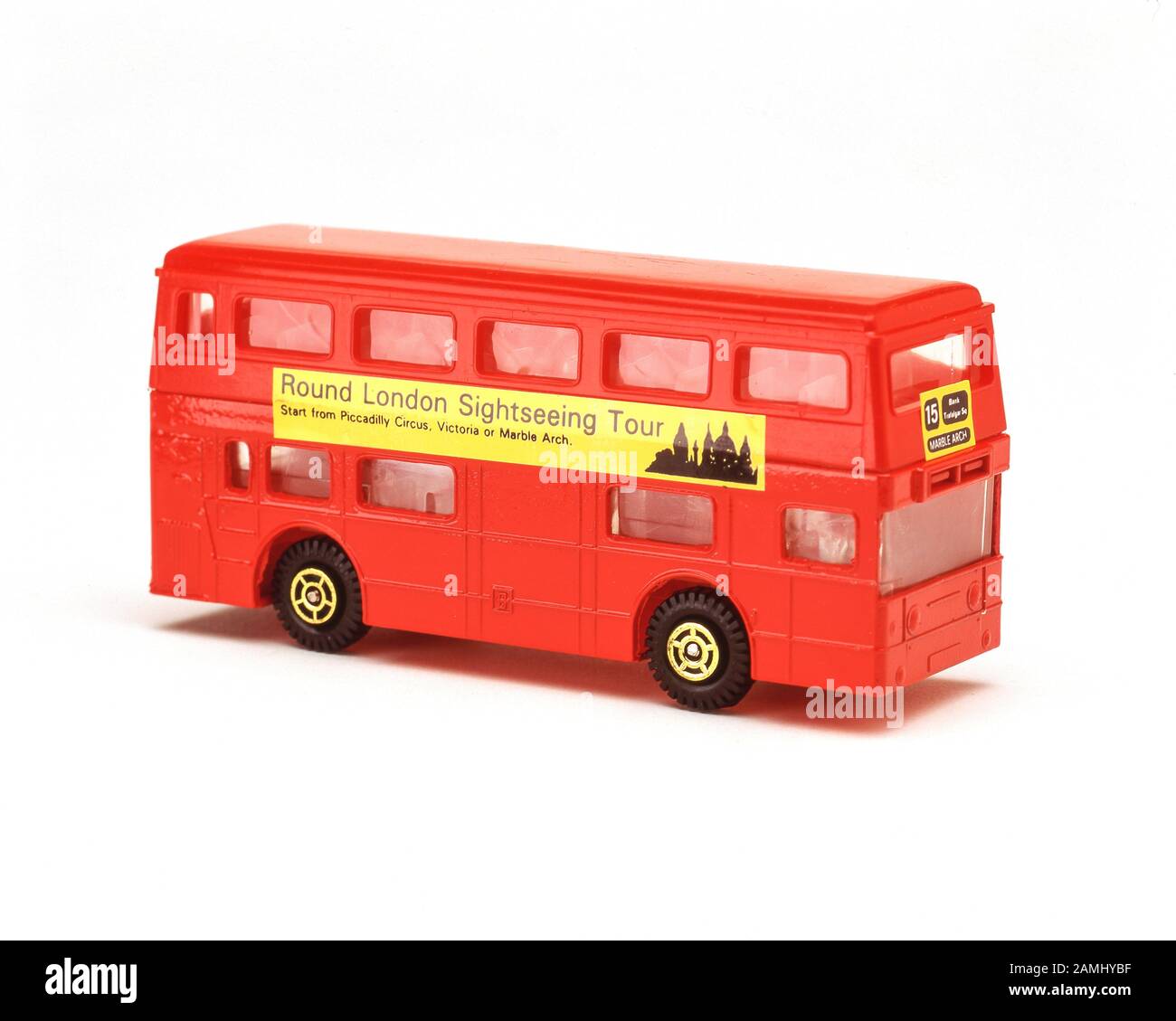 Souvenir sightseeing double-decker bus, West End, City of Westminster, Greater London, England, United Kingdom Stock Photo