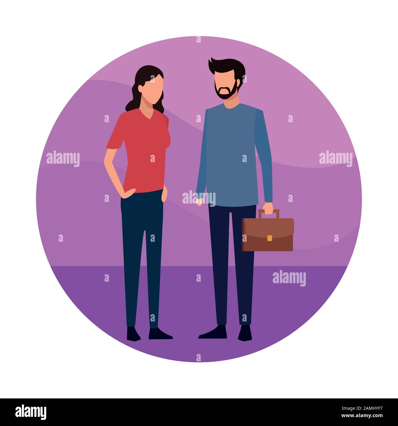 Avatar woman and businessman standing Stock Vector Image & Art - Alamy