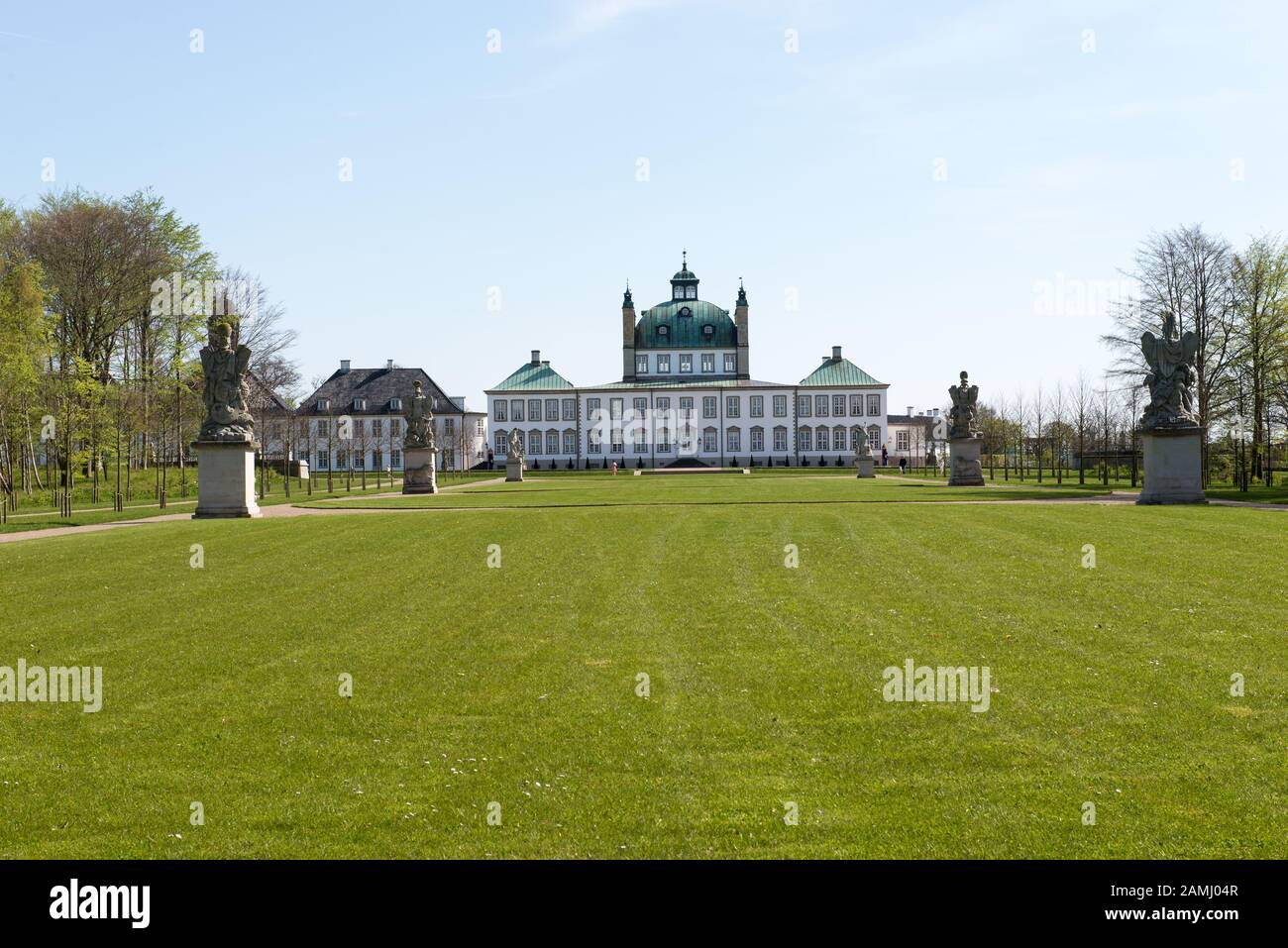 Fredensborg palace in Denmark as seen from the park in the north Stock Photo