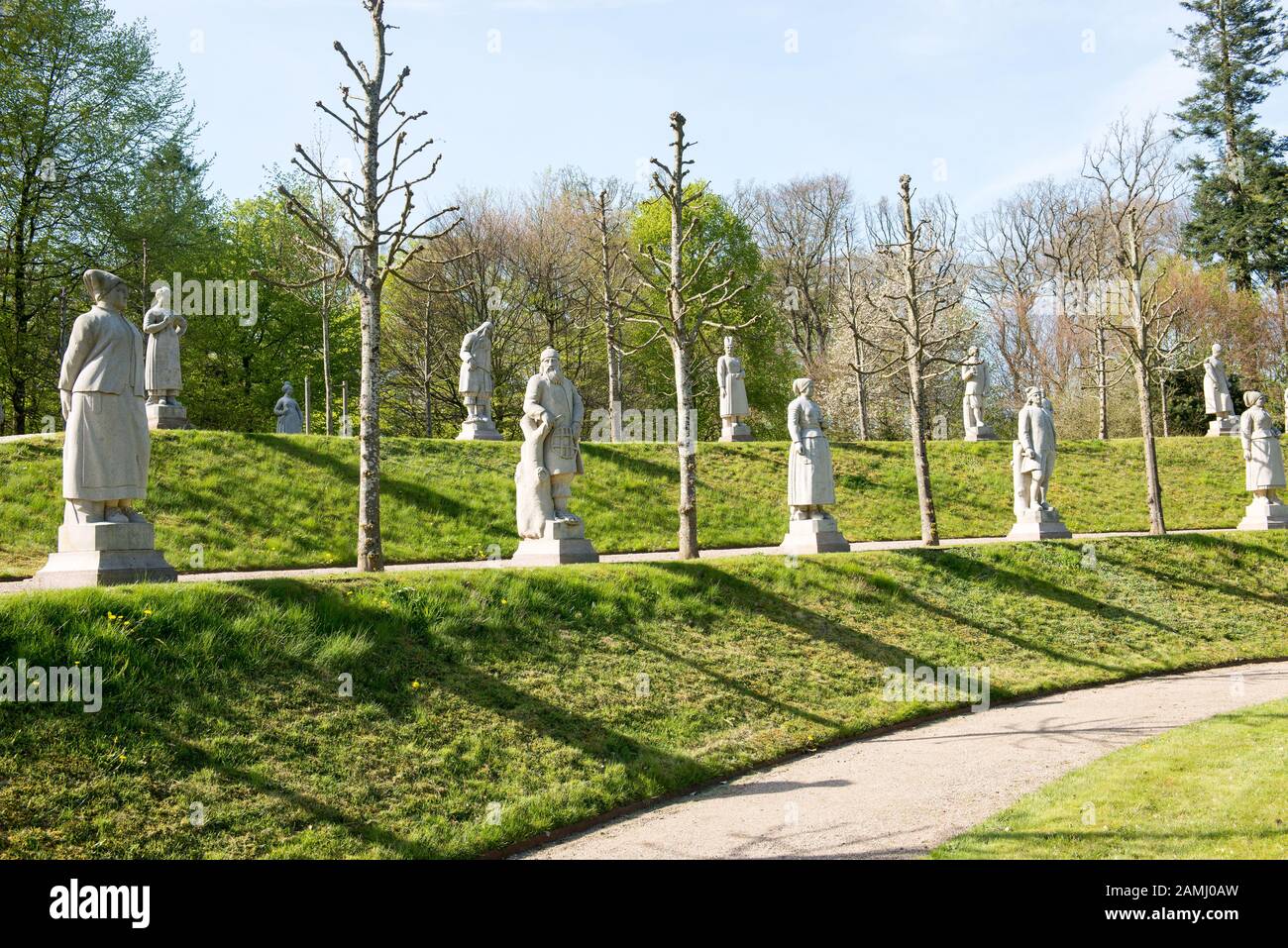 The Valley of the Norsemen at the palace gardens of Fredensborg palace in Denmark Stock Photo